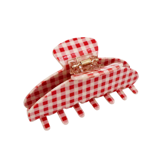 Gingham Check Hair Claw Clip