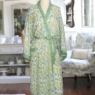 Pomegranate Blue Kimono Robe