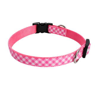 The Pink Gingham Dog Collar
