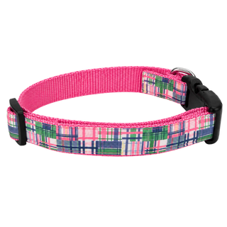 The Pink Madras Dog Collar
