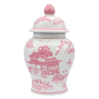 8" Small Chinoiserie Ceramic Ginger Jar