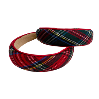 Holiday Satin Plaid Piped Headband