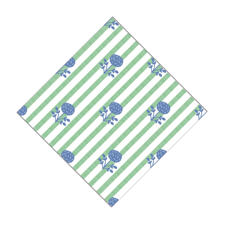 Floral Stripe Paper Cocktail Napkins