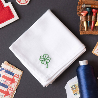 Men's Handkerchief Embroidered Shamrock