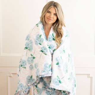 Hydrangea Ribbons Luxe Throw Blanket