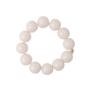 Cece Large Milky White Resin Bead Bracelet