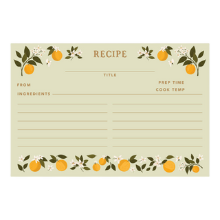 Orange Orchard Recipe Cards