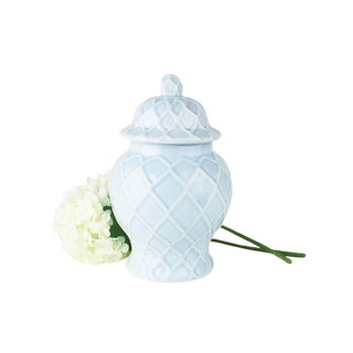 Small Light Blue Textured Ginger Jar