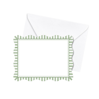 Green Stripe Flat Notecards