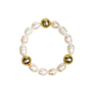 Georgia Freshwater Pearls and Gold Beads Bracelet