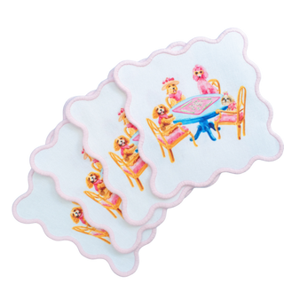 Dogs Playing Mahjong Cocktail Squares