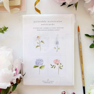 Garden Flowers Paintable Watercolor Notecard Set