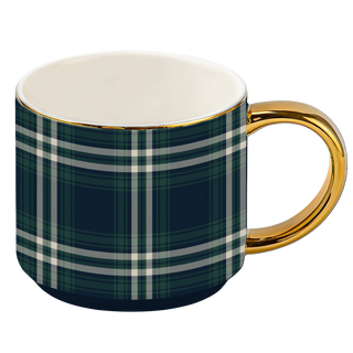 Navy Plaid Coffee Mug