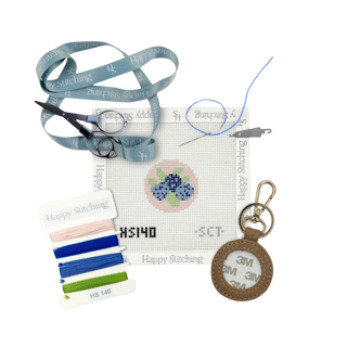 Hydrangea Blue Key Fob Needlepoint Kit