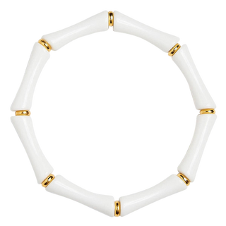 Lucy White Bamboo Acrylic Bracelet