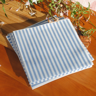 Blue Striped Seersucker Luncheon Napkins