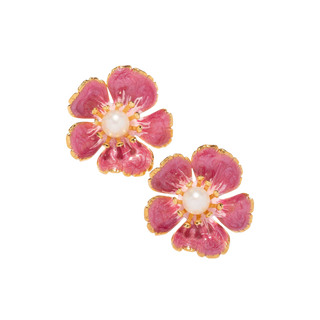 Small Floral Dusty Rose Earrings