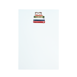 Book Stack with Glasses Notepad
