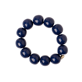 Cece Large Resin Navy Bead Bracelet