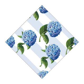 Hydrangeas Stripe Paper Cocktail Napkins