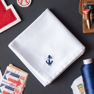 Men's Handkerchief Embroidered Anchor