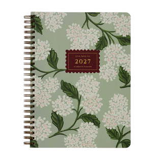 2027 Sage Hydrangea 12-Month Softcover Spiral Planner