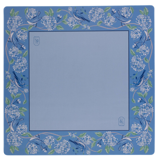 Blue Hydrangea Bird Mahjong Mat