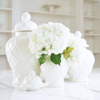 Large White Textured Ginger Jar