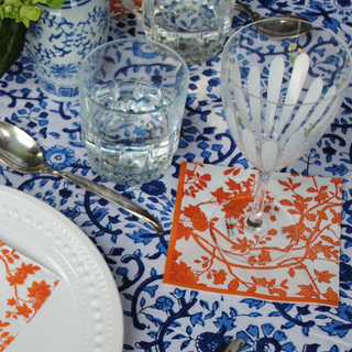 Orange Chinoiserie Cocktail Napkins