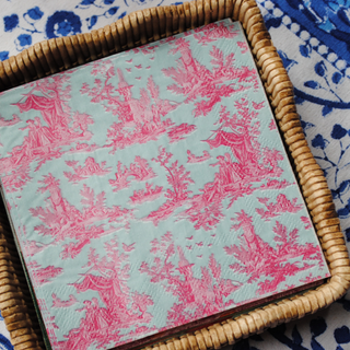French Toile Cocktail Napkins
