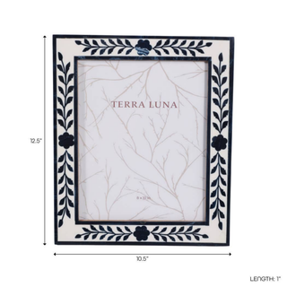 White/Blue Petals Photo Frame