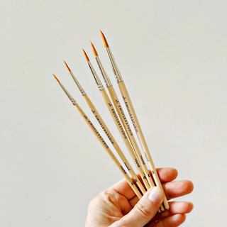 Watercolor Paintbrush Set of 5 Wood Brushes