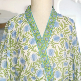 Pomegranate Blue Kimono Robe
