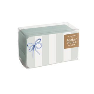 Blue Bow Stripes Pocket Notes