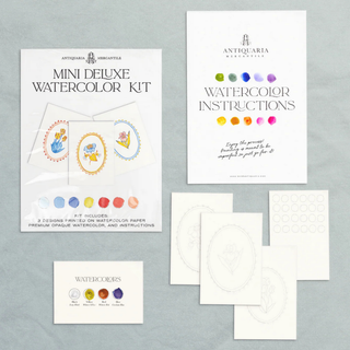 Mini Watercolor Painting Kit: Folk Flowers