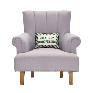 Not Now I'm Introverting Needlepoint Pillow