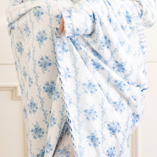 Blue Rose Vine Luxe Throw Blanket
