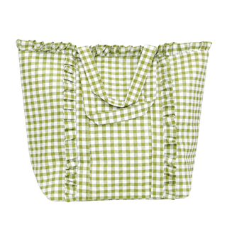 Gingham Ruffle Tote Bag