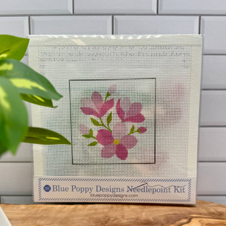 Pink Flowers Needlepoint Kit