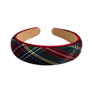 Holiday Satin Plaid Piped Headband