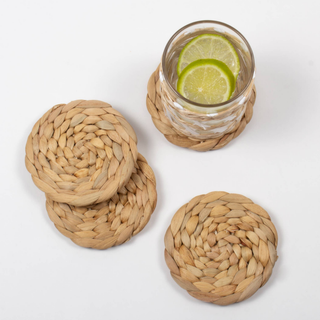 Natural Woven Water Hyacinth Coaster Set