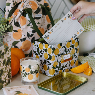 Orange Orchard Tin Recipe Box