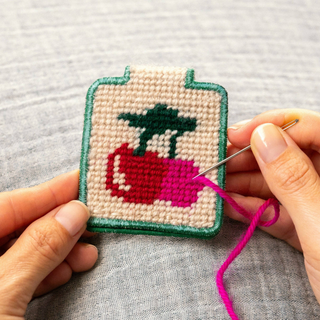 Needlepoint Cherries Keychain Kit