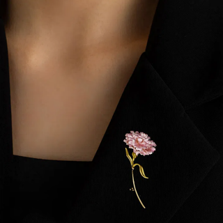Dainty Gold Carnation Flower Brooch