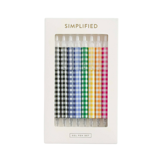 Gingham Gel Pen Set