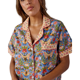 Short PJ Set in Bee Tapestry