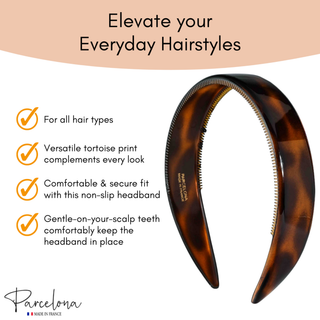 1 in. Tortoise Shell Cellulose Acetate Headband