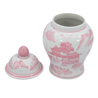 8" Small Chinoiserie Ceramic Ginger Jar