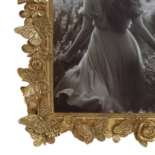 Gold Polyresin Butterfly Picture Frame