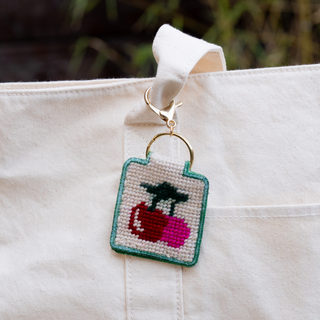Needlepoint Cherries Keychain Kit